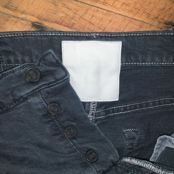 Mother distressed frayed washed black size 27 mini skirt - Picture 2 of 4